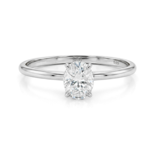 Mystique - Ovale Solitaire Moissanite Ring met Hidden Halo | Wedfit