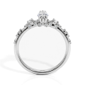 Elegante - Marquise Moissanite Ring met Vintage Geïnspireerde Minimalistische Zijstenen