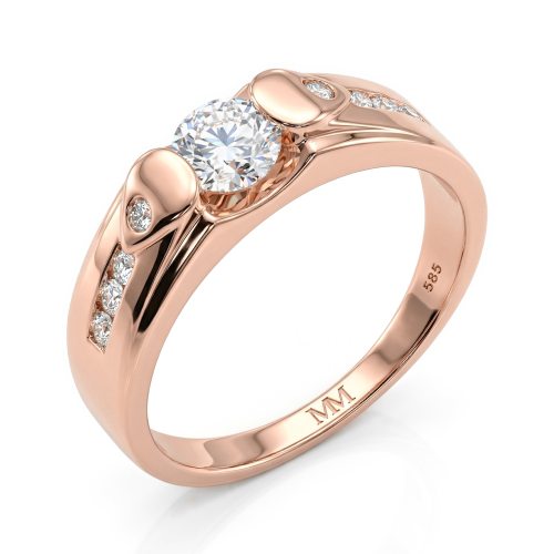 Onyx - Heren Moissanite Ring met Zijstenen