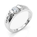 Onyx - Heren Moissanite Ring met Zijstenen