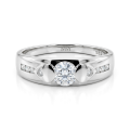 Onyx - Heren Moissanite Ring met Zijstenen
