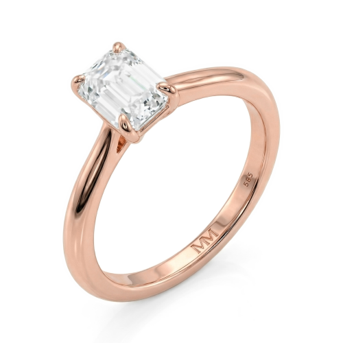 Elysium - Smaragd Solitair Moissanite Ring