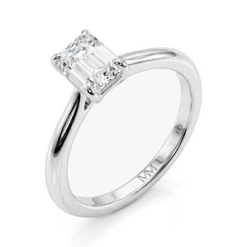 Elysium - Smaragd Solitair Moissanite Ring