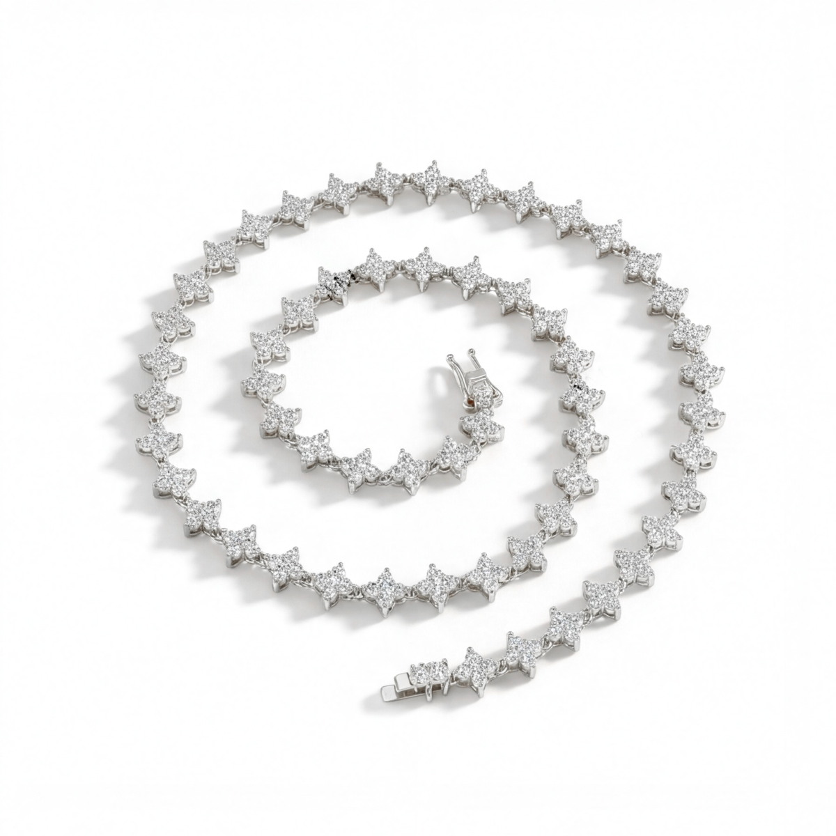 Pentara - Moissanite Tennis Ketting in Pavé Zetting