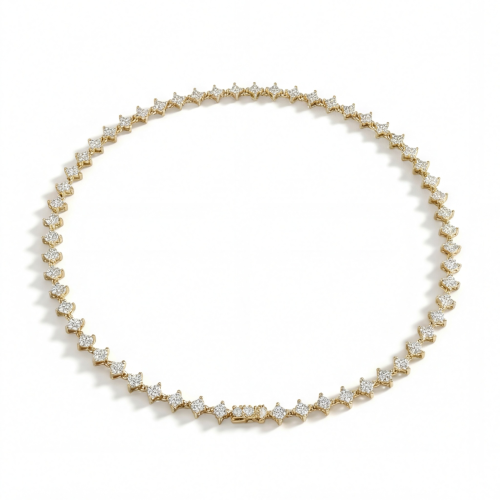 Pentara - moissanite tennisketting in een pavézetting