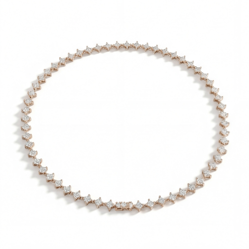 Pentara - moissanite tennisketting in een pavézetting
