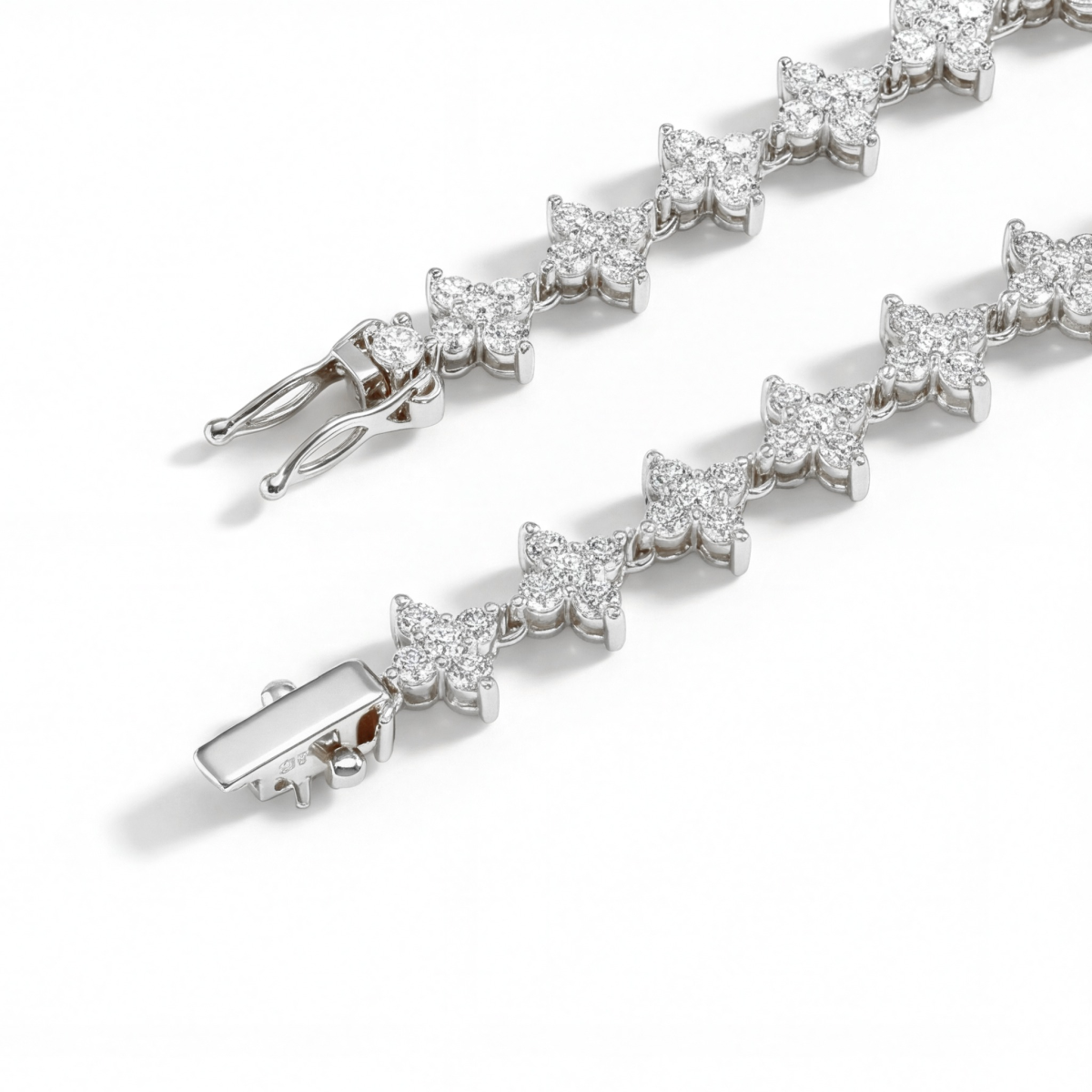 Pentara - Moissanite Tennis Ketting in Pavé Zetting