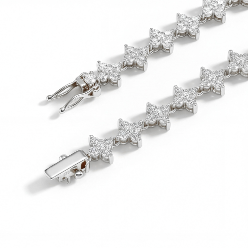 Pentara - Moissanite Tennis Ketting in Pavé Zetting