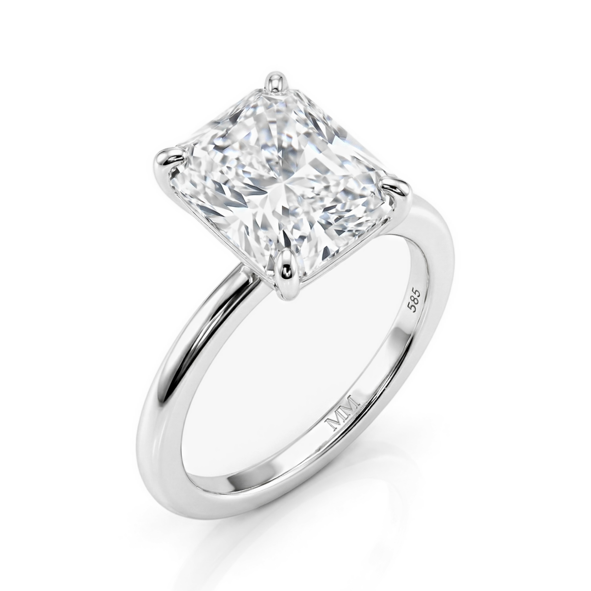 Radiana - Radiant Geslepen Solitaire Moissanite Ring