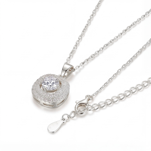 Vivara - Moissanite Hanger met Ingelegde Halo