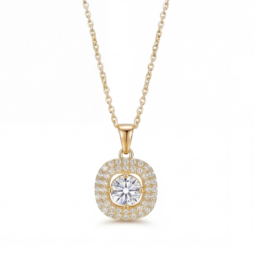 Vivara - Moissanite Hanger met Ingelegde Halo