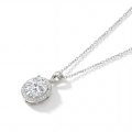 Clarique - Klassieke Ovaalvormige Moissanite Hanger met Pavé Halo