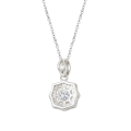 Octavia - Vintage Geïnspireerde Moissanite Hanger met Halo Versiering