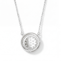 Brillante - Ronde Moissanite Cluster Hanger met Pavé Halo
