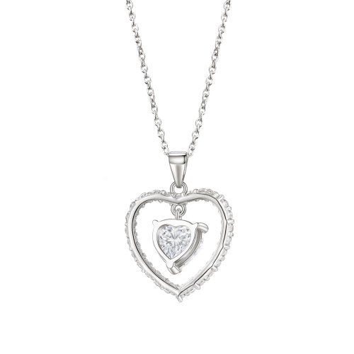 Valoria - Hartvormige Moissanite Hanger met Halo Detail