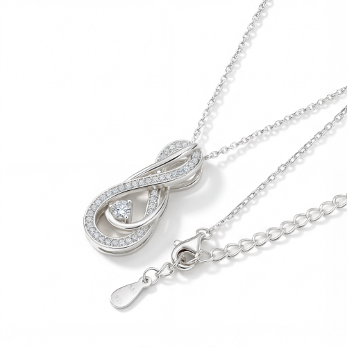 Infinity - Twisting Pavé Moissanite Hanger