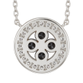 Nightfall - Zwarte Moissanite Halo Hanger met Geaccentueerde Rand