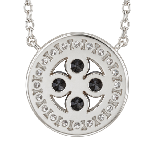 Nightfall - Zwarte Moissanite Halo Hanger met Geaccentueerde Rand