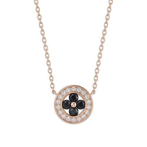Nightfall - zwarte moissanite hanger met halo en geaccentueerde rand