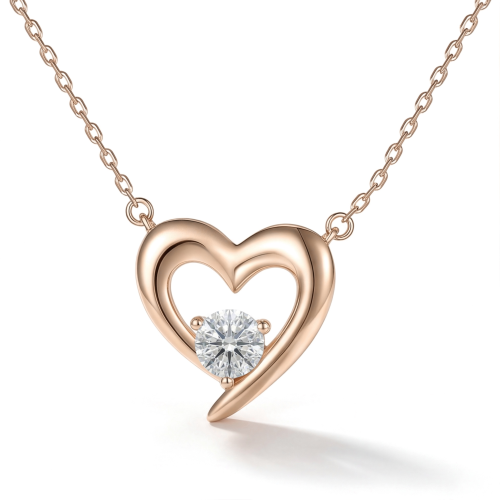 Embrace - moissanite hanger met hartsilhouet en middensteen