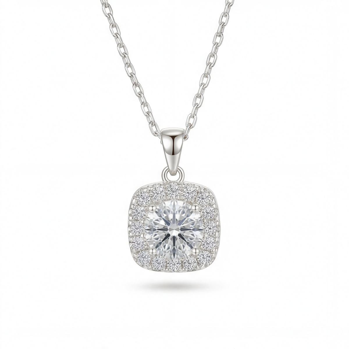 Haloette - Moissanite Hanger met Volledige Halo Detail