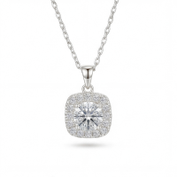 Haloette - Moissanite Hanger met Volledige Halo Detail