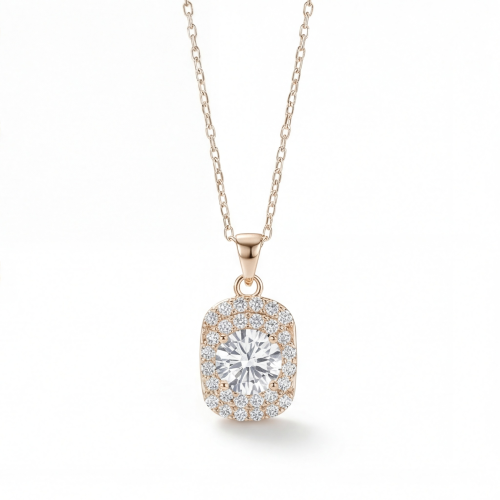 Memento - briljante moissanite hanger met pavé halo