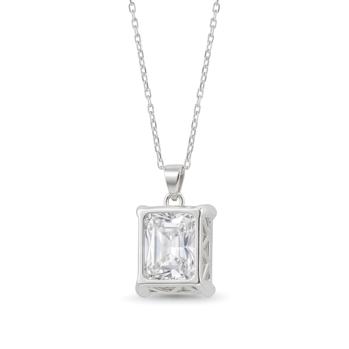 Quadra - Klassieke Radiant Geslepen Moissanite Solitaire Hanger
