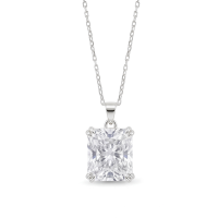 Quadra - Klassieke Radiant Geslepen Moissanite Solitaire Hanger