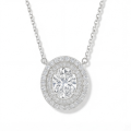 Galaxia - ovale moissanite hanger met omringde dubbele halo