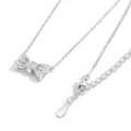 Pairle - Tweeling Hart Geslepen Moissanite Halsketting met Centrale Pavé Bar