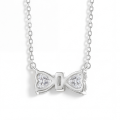 Pairle - Tweeling Hart Geslepen Moissanite Halsketting met Centrale Pavé Bar