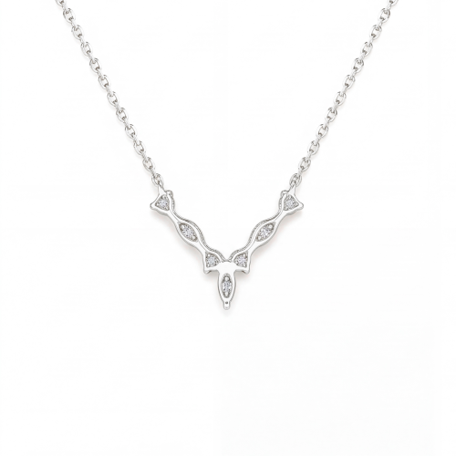 Adelina - Elegante Moissanite Halsketting met Marquise Accenten