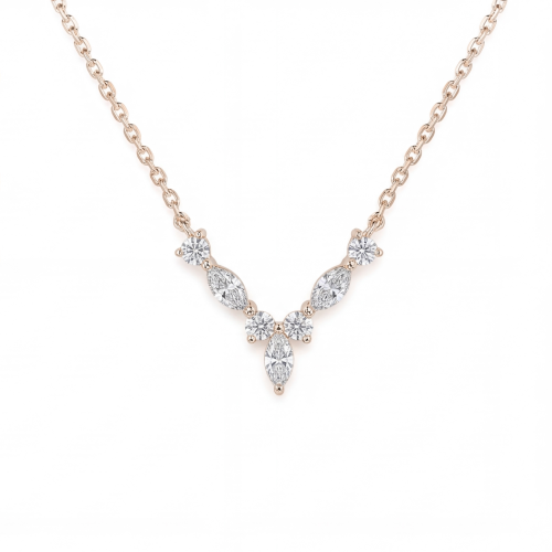 Adelina - elegante moissanite ketting met marquiseaccenten