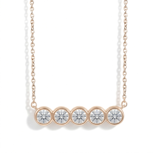 Quinta - moissanite ketting met vijf stenen in een kastzetting