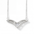 Vaneza - Elegante Moissanite V-vormige Ketting met Pave Accenten