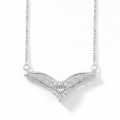 Vaneza - Elegante Moissanite V-vormige Ketting met Pave Accenten