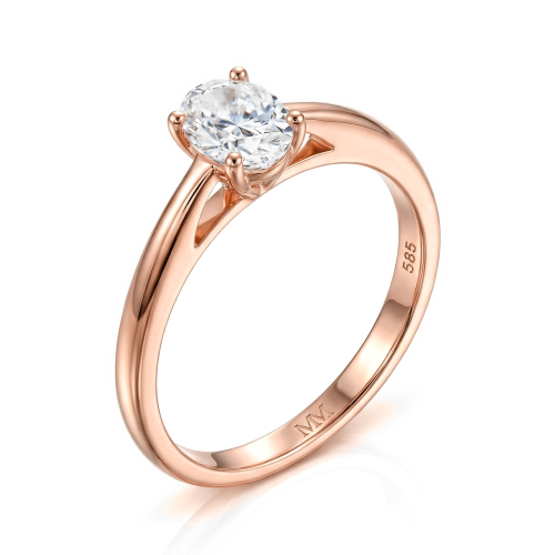 Eloise - Ovaal Solitair Moissanite Ring