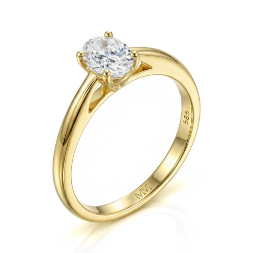 Eloise - ovale moissanite solitair ring