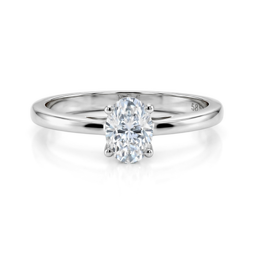 Eloise - Ovaal Solitair Moissanite Ring