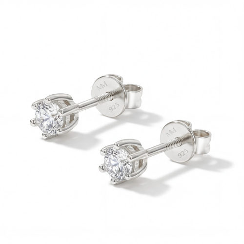 Zephyra - Elegante Moissanite Oorknopjes met Schroefsluiting