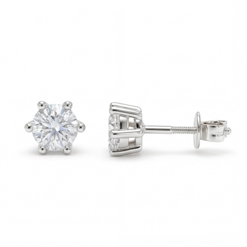 Zephyra - elegante moissanite oorknopjes met schroefsluiting