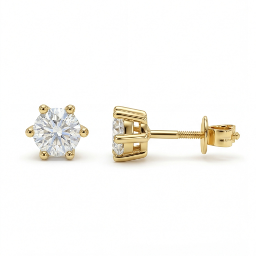 Zephyra - elegante moissanite oorknopjes met schroefsluiting