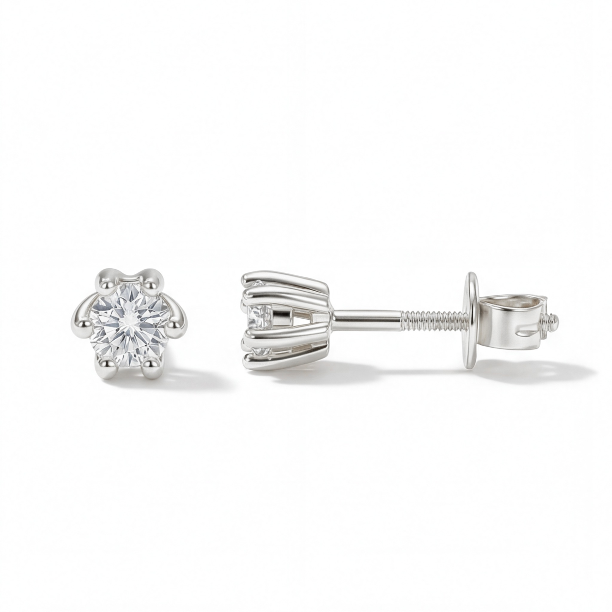 Zephyra - Elegante Moissanite Oorknopjes met Schroefsluiting