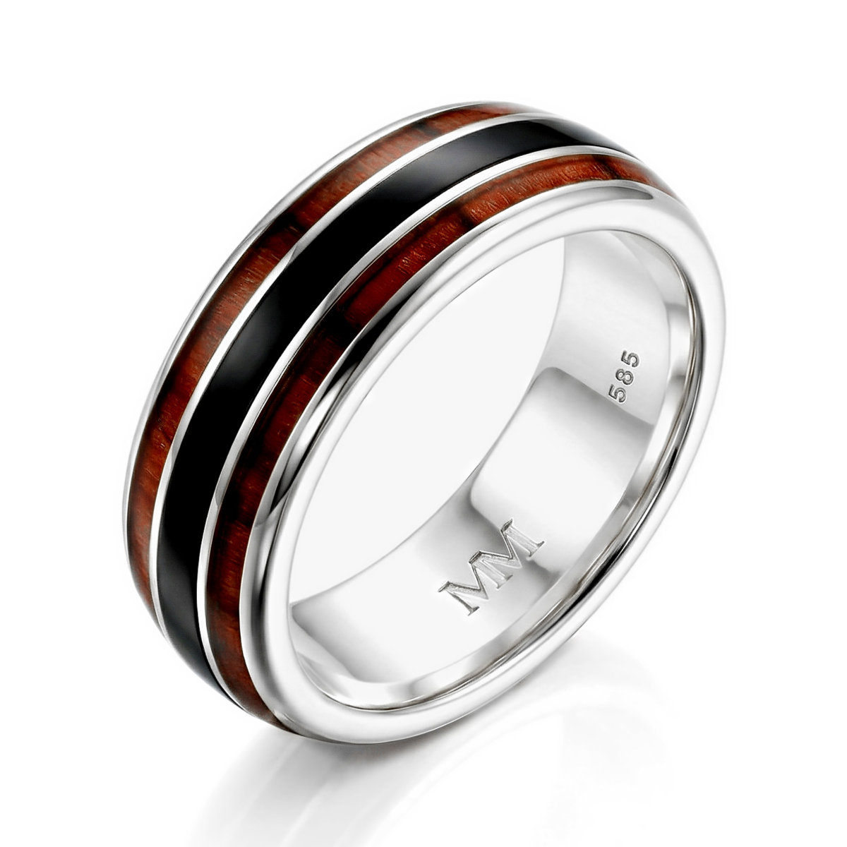Vireo - Heren Tungsten Ring met Natuurlijk Hout Inleg
