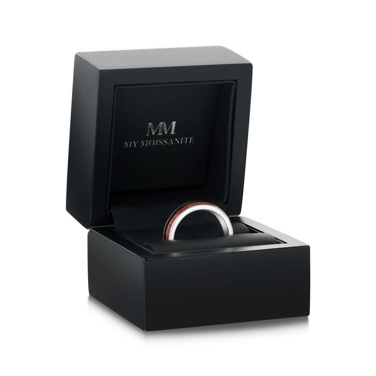 Vireo - Heren Tungsten Ring met Natuurlijk Hout Inleg