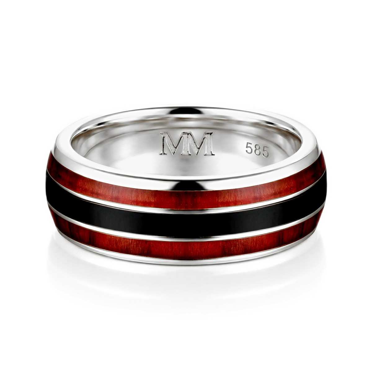 Vireo - Heren Tungsten Ring met Natuurlijk Hout Inleg