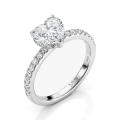 Amoretta - Hart Geslepen Moissanite Verlovingsring Met Pavé Schouders