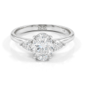 Vivienne - Ovaal Moissanite Trilogy Verlovingsring