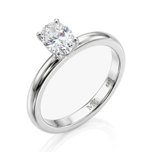 Ovalique - Klassieke Ovale Solitaire Moissanite Verlovingsring